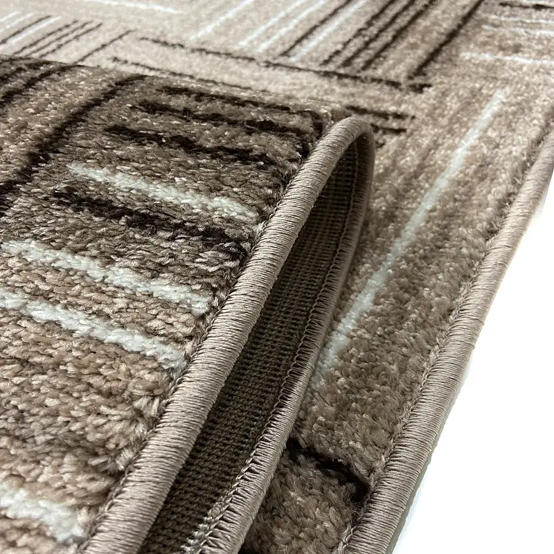 Килим фризе з невисоким ворсом в виде паркета Macio Beige 02596A