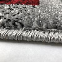 Килим фризе з невисоким ворсом Macio сірий з червоним Gray/Red 04152A