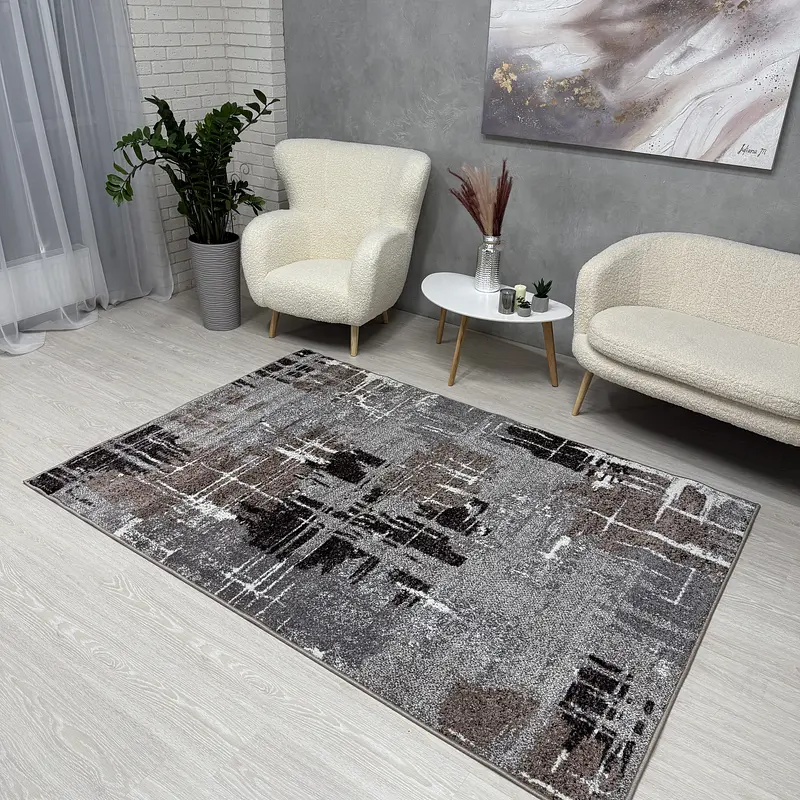 Килим з невисоким ворсом Mara сірий Gray 24037/123