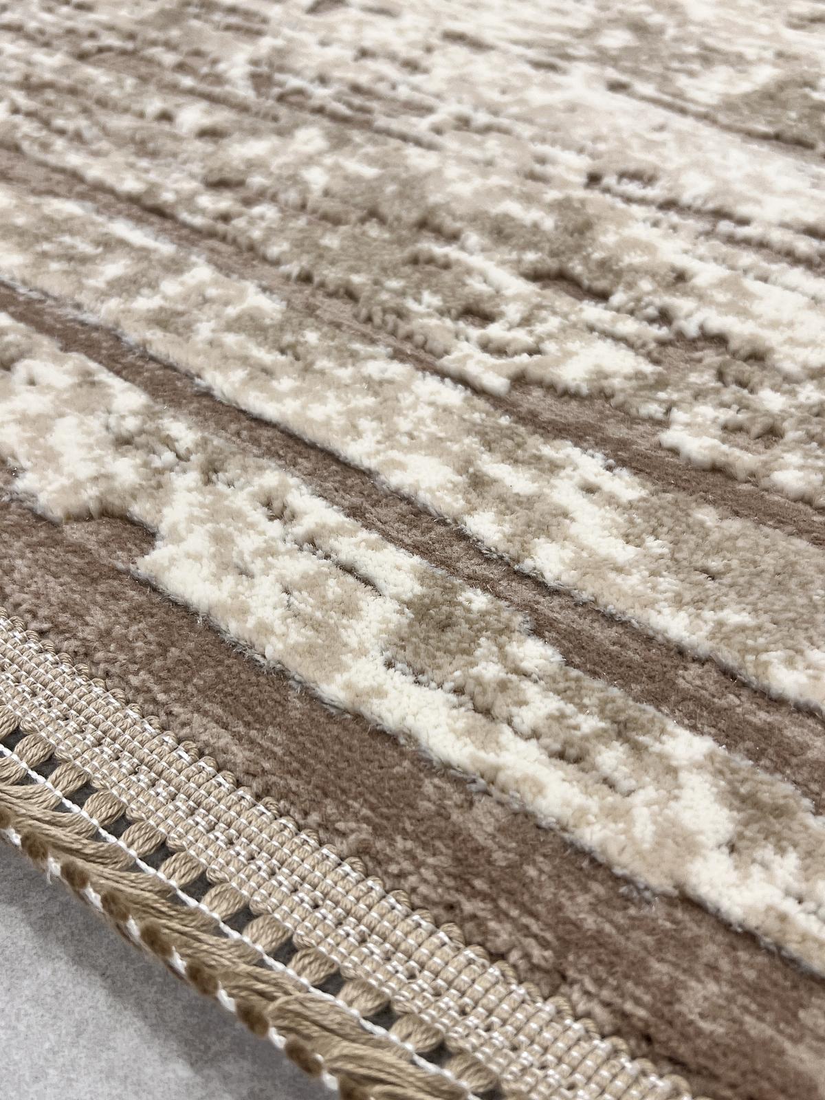 Килим з комбінованим ворсом и термоусадкой Glacia beige 03648A