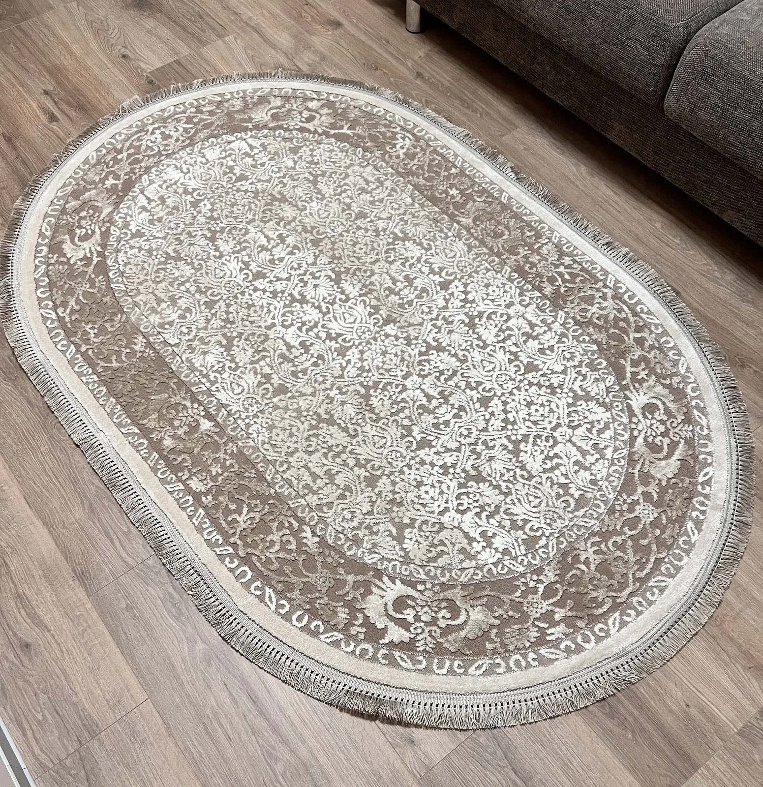 Килим з комбінованим ворсом и термоусадкой Glacia BEIGE 03977A