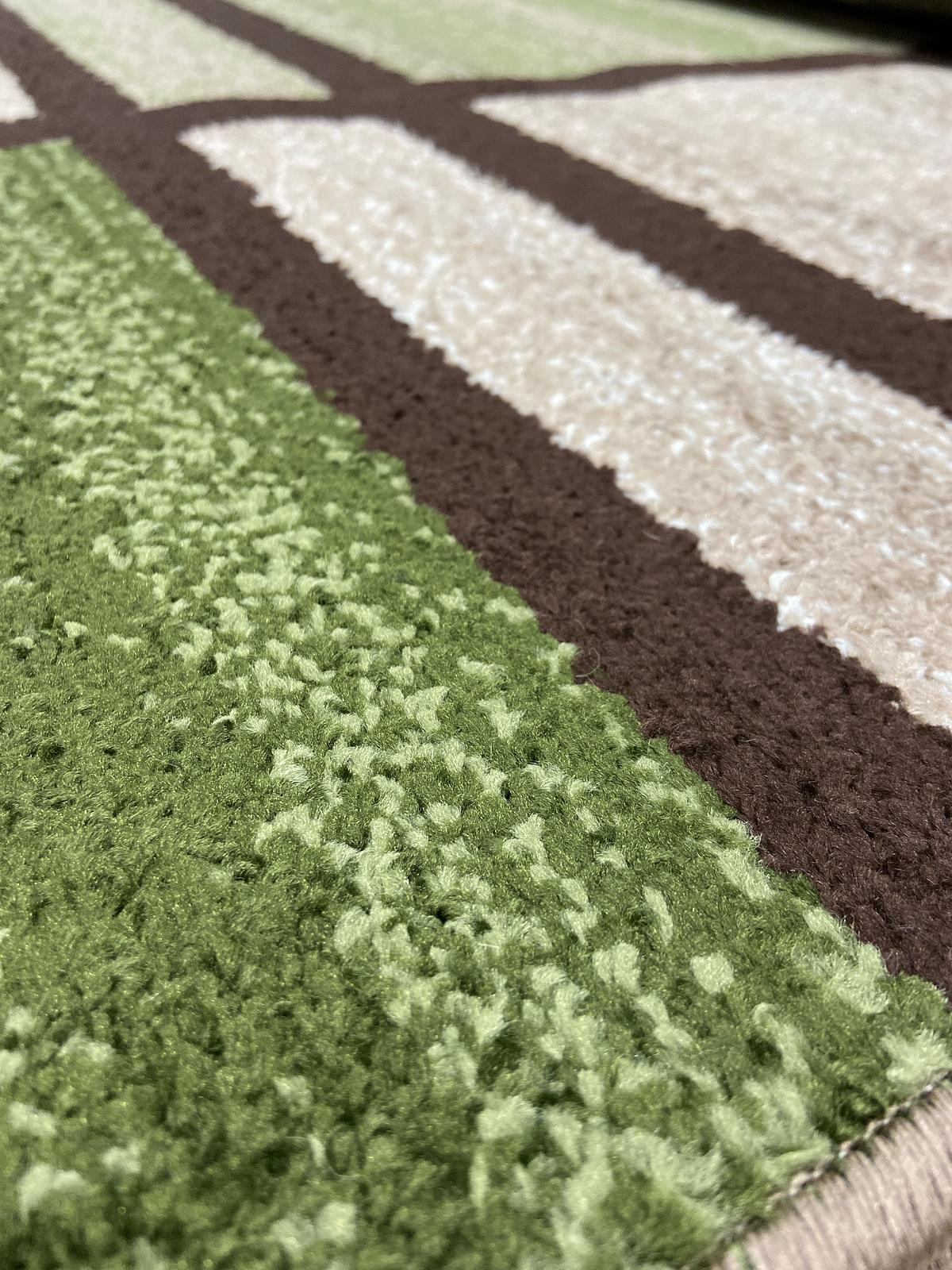 Килим фризе з невисоким ворсом Macio Beige\Green 02239A