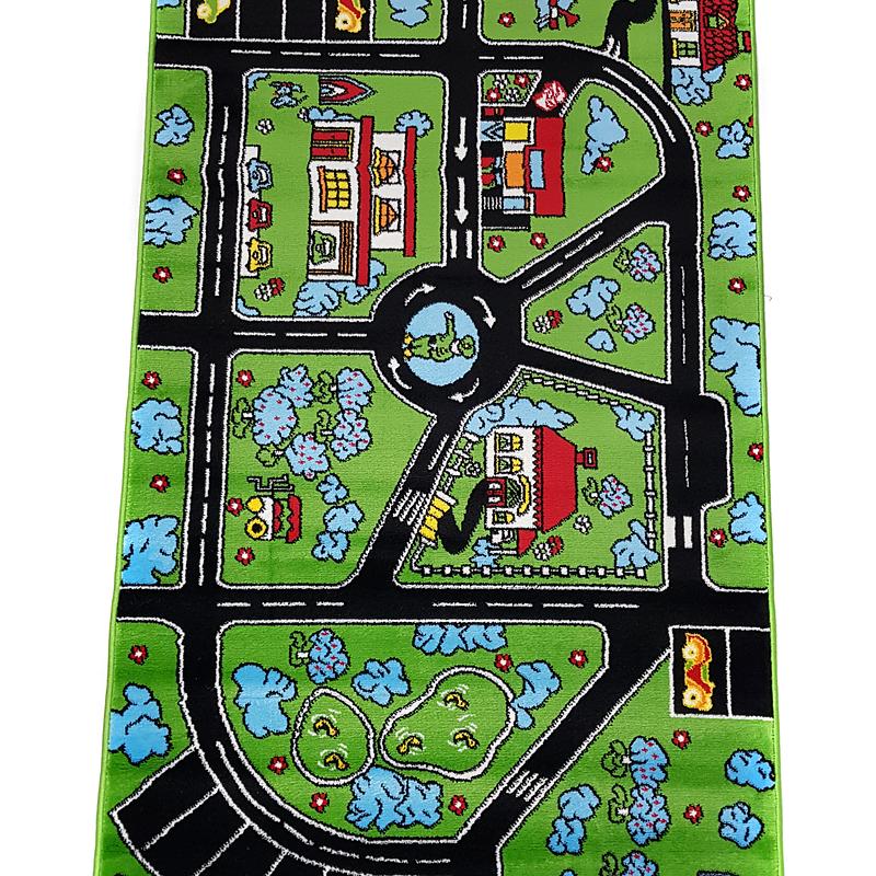 Дитячий килим із малюнком дороги Junix Green А670A