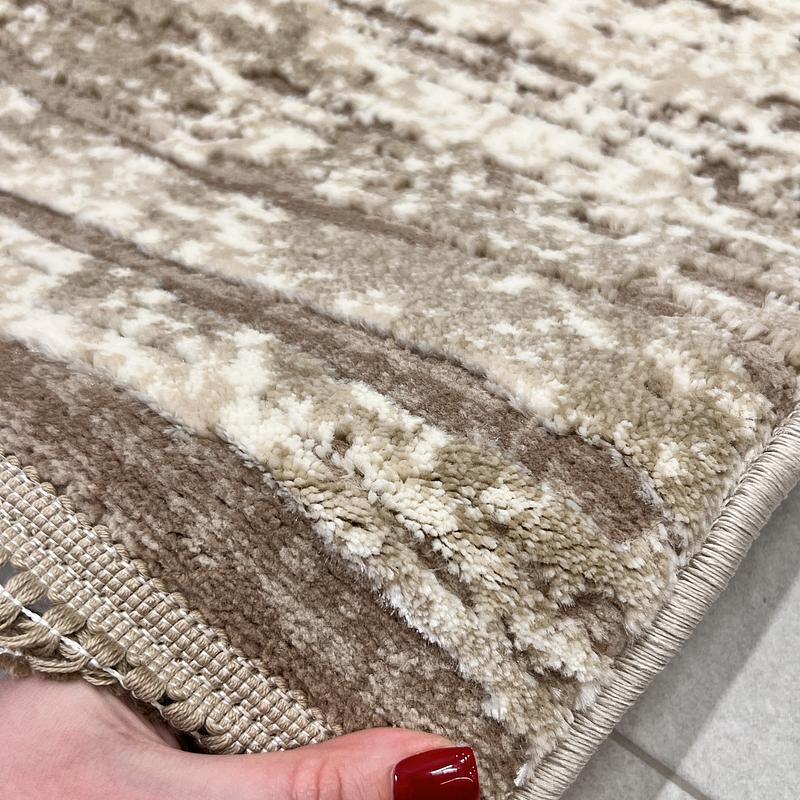 Килим з комбінованим ворсом и термоусадкой Glacia beige 03648A