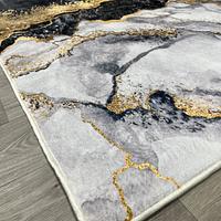 Універсальний килим на прогумованій основі Verda Stone Бело-чорний мармур Білий A140