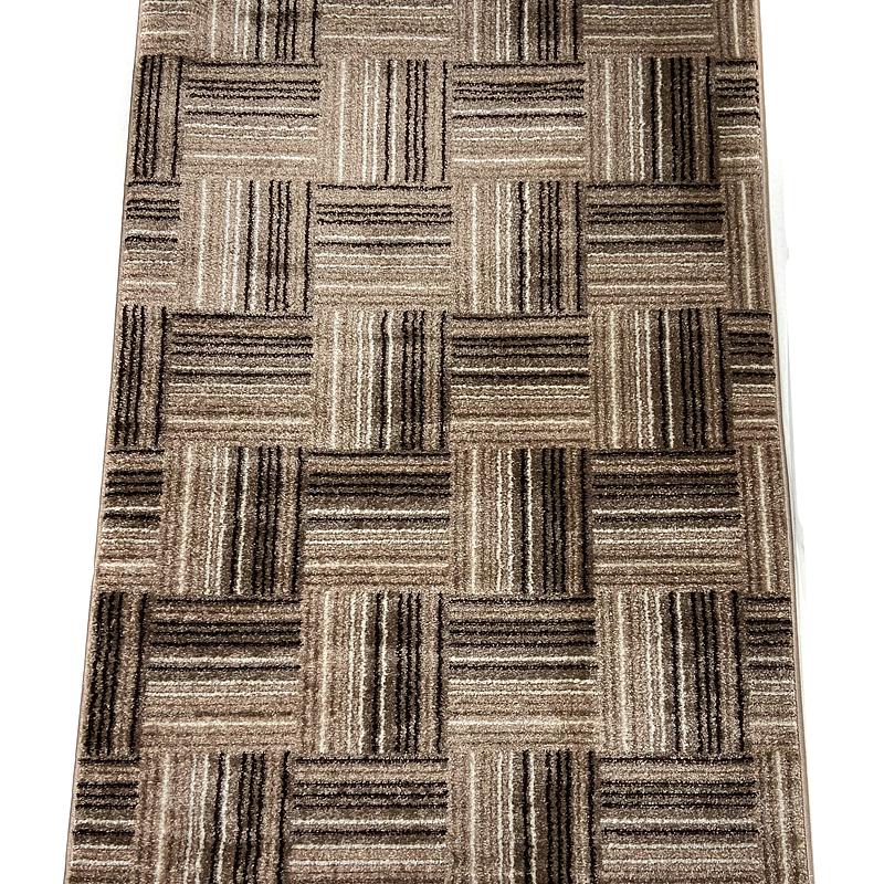 Килим фризе з невисоким ворсом в виде паркета Macio Beige 02596A