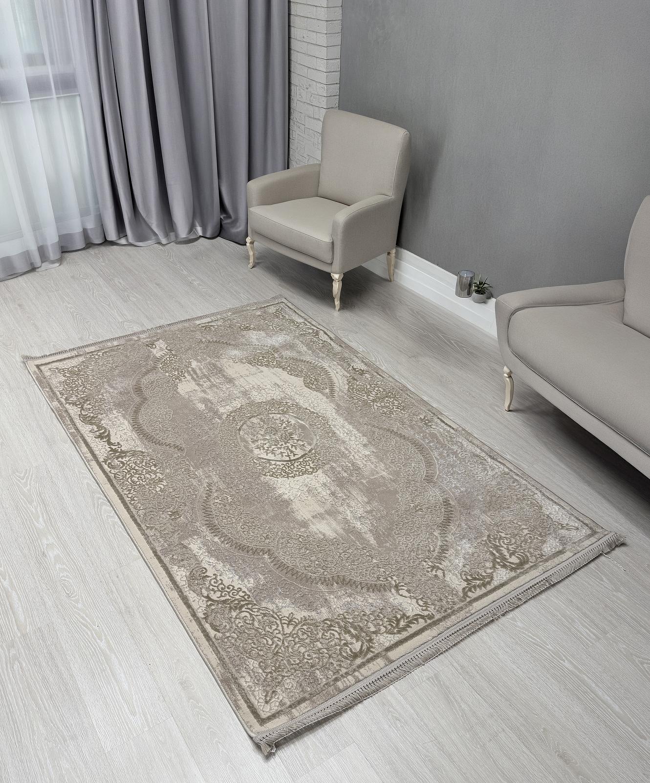 Килим з комбінованим ворсом и термоусадкой Glacia beige 08352A