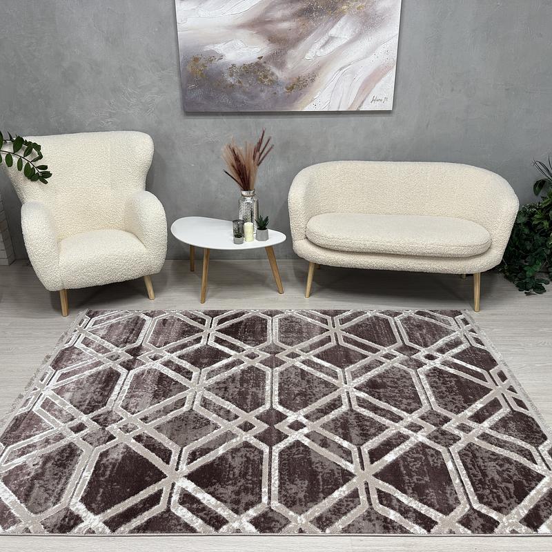 Килим з невисоким ворсом Vortex Бежевий з коричневим 2740G A.KAHVE / KREM