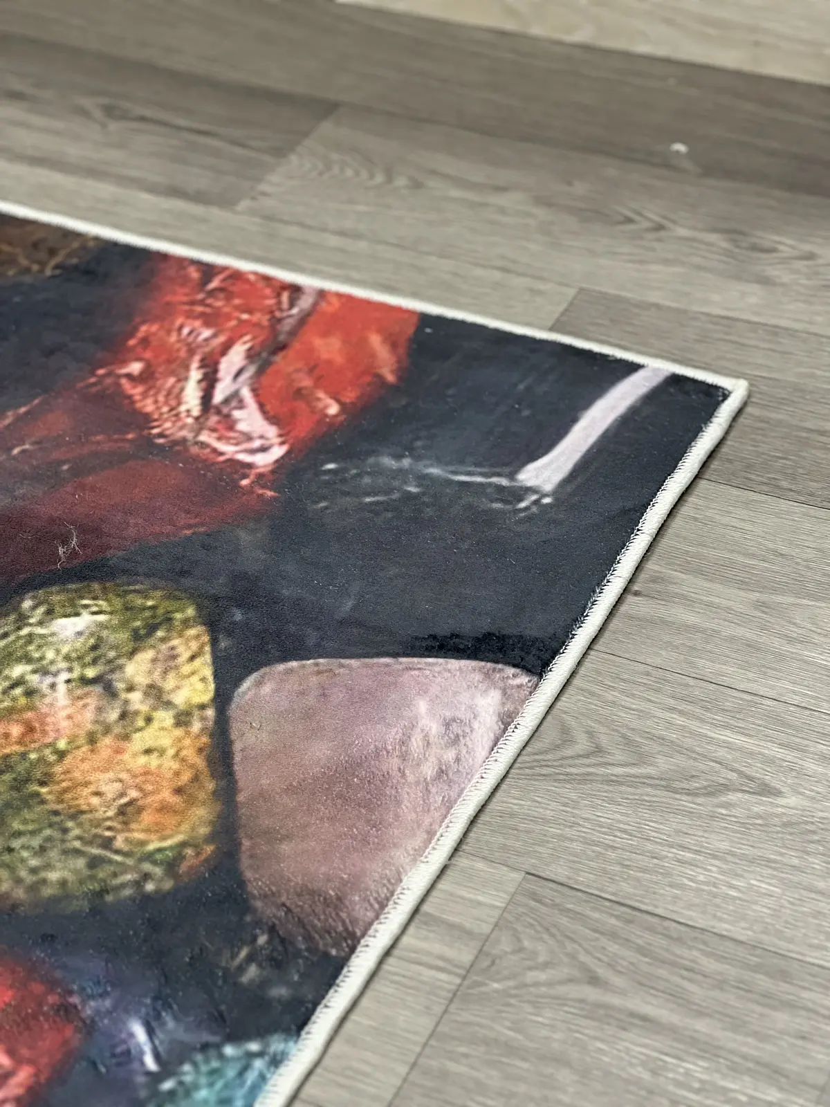 Універсальний килим на прогумованій основі для ванной Verda Stone Камни в воде Чорний R102