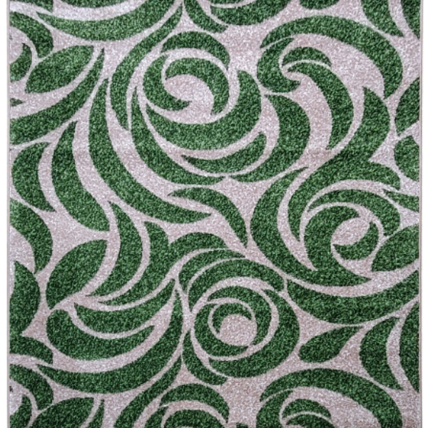 Килим фризе з невисоким ворсом Macio Green\Beige 02575A
