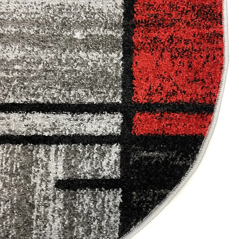Килим фризе з невисоким ворсом Macio Gray/Red 02239A
