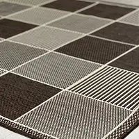 Безворсовий килим на гумовій основі універсальний Versa коричневий з бежевим 19697/91
