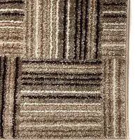 Килим фризе з невисоким ворсом в виде паркета Macio Beige 02596A